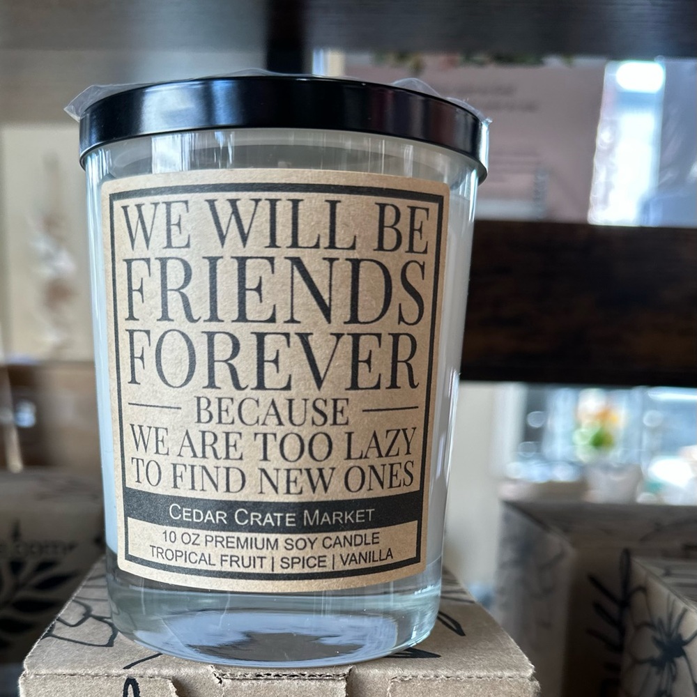 'We Will Be Friends Forever' Vanilla Soy Candle - Cream